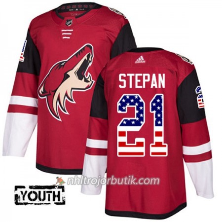 Barn Ishockey Arizona Coyotes Tröja Derek Stepan 21 Adidas 2017-2018 Röd USA Flag Fashion Authentic Barn Ishockey Arizona Coyotes Tröja Derek Stepan 21 Adidas 2017-2018 Röd USA Flag Fashion Authentic